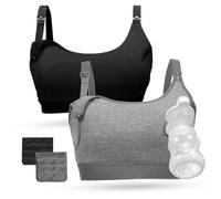 momcozy Soutien Gorge Allaitement de Pompage Mains Libres, Brassière Allaitement Réglable pour Tire-Lait, Soutien-Gorge Confortable 2 en 1