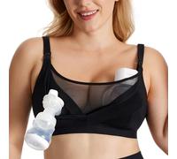 momcozy Soutien Gorge Allaitement et Tire Lait Mains Libres en Maille Respirante, Soutien Gorge Tire Lait Grande Taille 36C-44G, Brassière Tire Lait Confortable 2 en 4