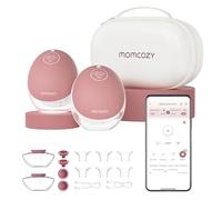 Momcozy Tire-Lait Electrique Main Libre Portable, Mobile Flow | M9 Amélioré, Contrôle par Application avec Modes Personnalisés et 15 Niveaux, Double Scellé 24mm (2, Rouge)