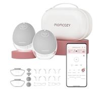 Momcozy Tire-Lait Electrique Main Libre Portable, Mobile Flow | M9 Amélioré, Contrôle par Application avec Modes Personnalisés et 15 Niveaux, Double Scellé 24mm (2, Gris)