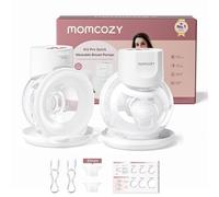 Momcozy Tire Lait S12 Pro Quick, Tire Lait Electrique Main Libre Sans Fil et à Porter, DoubleFit™ Hybrid Flange, 3 Modes & 9 Niveaux, Pompe Portable avec Écran Intelligent,2 Pièces, Blanc