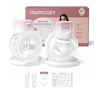 Momcozy Tire Lait S12 Pro Quick, Tire Lait Electrique Main Libre Sans Fil et à Porter, DoubleFit™ Hybrid Flange, 3 Modes & 9 Niveaux, Pompe Portable avec Écran Intelligent, 2 Pièces, Rose