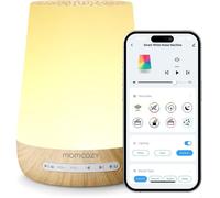 Momcozy Veilleuse Bruit Blanc pour Bébé : 34 sons, app, timer et routine personnalisée (bois)