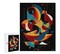 Moment Puzzle - Celestial Harmony - Dynamic Geometric Abstract, 500 PCS, Puzzle Artistique en Bois, Cadeau du Nouvel an; pour Partager Un Moment Autour De La Table