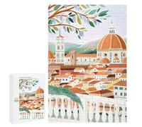 Moment Puzzle - Florence Cityscape with Dome, 1000 PCS, Jeu D’Assemblage en Bois, Activité Décorative - pour des Soirées Calmes Et Concentrées
