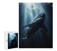 Moment Puzzle - Great White Shark Underwater Sunlight, 500 PCS, Jeu D’Assemblage en Bois, Activité Décorative - pour des Soirées Calmes Et Concentrées