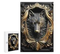 Moment Puzzle - Powerful Golden King Wolf, 1000 PCS, Puzzle À Exposer, Cadeau pour Passionné De Puzzles, pour Se Détendre À La Maison sans Écran