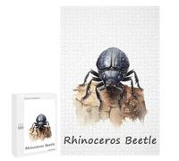 Moment Puzzle - Rhinoceros Beetle, 1000 PCS, Puzzle-Image en Bois, Cadeau pour Les Soirées D’Hiver, avec Une Image Décorative Une Fois Terminé