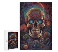 Moment Puzzle - Trippy Skull, 1000 PCS, Puzzle Décoratif, Cadeau De Fin D’année; pour Partager Un Moment Autour De La Table