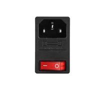Momentané Bouton Bouton Poussoir Interrupteur à bascule LED rouge KCD3, 3 broches, LEC320 C14, module d'entrée CA monté sur panneau, connecteur de prise d'alimentation(40PCS)