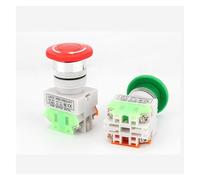 Momentary/Locking 22mm red green mushroom head emergency stop button switch LAY37-11ZS NO/NC button switch NWPNLXEA(Rot)