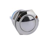 Momentary Metal Push Button Switch 22mm Mounting Dia 3A 2 Pin Terminals Flat Head NWPNLXEA(Domed Head)