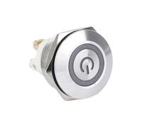 Momentary Push Button Switch 1NO Silver screw terminal with LED Ring Suitable for 22mm 7/8"" Mounting Hole NWPNLXEA(Red LED,220V)
