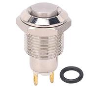 Momentary Push Button Switch | Watertight Metal On Off Switch for Doorbell/Access Control/Equipment | 3V 1A, 10mm Thread, IP65 Rated