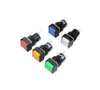 Momentary Push button Switches LA16F-11D AL6F-M Square button with light 5 pins 16MM self 17.5 * 17.5mm button NWPNLXEA(Red LED,MOMENTARY_1NO1NC_24V)