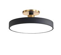 MomentPlafonnier LED rond dern Macaron - Lampe semi-encastrée en fer forgé de 50 cm pour chambre d'enfants, couloir de chambre à coucher - Noir et neutre - 40W économe en énergie