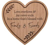 Moments Tableau en bois avec coeur - Famille Amis 30cm WD1554 (Taille unique) (Marron)