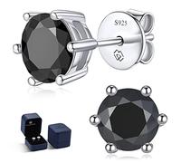 MomentWish Boucles D'oreilles Homme, 1 Carat/5 mm Moissanit Diamant Boucle D oreille Argent Sterling 925 Hypoallergénique Cadeaux Pour Homme-6 Griffes