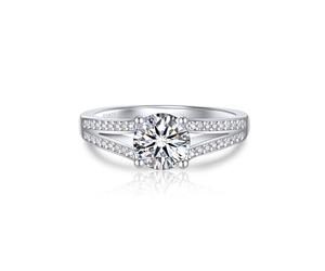 MomentWish Moissanite Bague Fiançailles Femme, 1 Carat Bagues de Promesse pour Elle Diamant Simulé Argent Sterling 925 Statement pour Anniversaire Saint-Valentin-Taille62.5