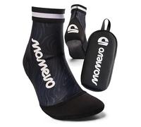 Momevo Beachmates Pro - Chaussettes de beachvolley durables avec semelle en Kevlar et pochette de transport | Vague Noire, 41-42