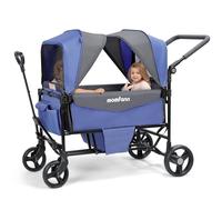 MOMFANN Stroller Wagon for 2 Kids,Foldable Wagon Stroller with Canopy, All-Terrain Parent Organizer, Adjustable Handle & Pull Bar Baby Wagon for Infants and Toddlers, Lavender Blue