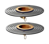 Momfin Lot de 2 noyaux d'évacuation de sol en laiton avec couvercle noir de | Noyau d'évacuation de sol en laiton avec couvercle noir de 100 mm, anti-refoulement anti-odeur pour salle de bain, douche