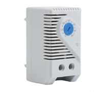 Momfin Thermostat mécanique compact 0-60 °C Montage sur rail DIN pour contrôle du ventilateur de chauffage, boîtier en plastique avec bouton réglable pour armoire électrique industrielle (KTS011)