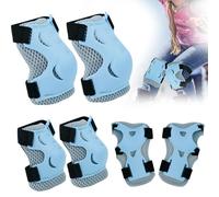 momgyaamz Genouillère Sport, Protection Roller Enfant pour Planches à Roulettes, Trottinettes, Patins et Bicyclettes, Kit Genouillères, équipement de Protection Protection Enfant Velo, Bleu, 1 Set