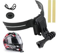momgyaamz Sangle Casque Moto Support Fixation Avant Menton - Supports à Coller, Support Fixation Casque Moto pour GoPro, incurvé Compatible avec d'autres caméras de Sport, 1 pièce, Noir