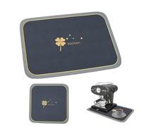 momgyaamz Tapis Machine à Café, Tapis Cafetière Séchage, Tapis Cafetière en Caoutchoucséchage Rapide, Accessoires Barista,Convient Aux Bars Cuisine + 1 Dessous Verre(30x20cm)