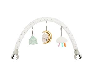 Momi Arche de Jeux Zizi à Monter sur Une balancelle, Une Poussette, Un Porte-bébé ou Un lit bébé, avec 3 Jouets sensoriels Amovibles, Montage Facile par Pince sans Outils