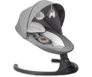 Momi Balancelle Bébé Électrique KENANI - 10 mélodies - 5 modes de balancement - arche à jouets - Gris foncé