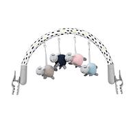 Momi Barre de Jouets Joy avec 4 Jouets sensoriels, Montage à Pince Rapide, Angle d'inclinaison réglable, pour bébés et Enfants de 0 à 5 Mois