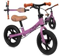MoMi BREKI - Draisienne Bébé 12″ - Hauteur Réglable Sans Outils - Frein Manuel - Roues EVA - Sportif - Violet