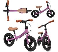 MoMi BREKI - Velo Bebe Draisienne - réglage de la hauteur - frein - 12"" roues - style sportif - Violet