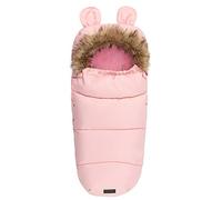Momi Chancelière universelle pour poussette COZY – Finition peluche, capuche oreilles – Rose