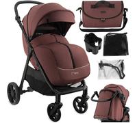 Poussette MoMi CLARA à partir de 6 mois, jusqu'à 22 kg de poids corporel, harnais de sécurité 5 points, couvre-jambes, porte-gobelet, panier de courses, sac, moustiquaire, habillage pluie