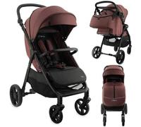 Momi Clara Poussette - De 0 Mois À 22 Kg - Kit D'accessoires ¿ Sac - Barre De Sécurité Rotative - Poignée Réglable ¿ Bordeaux Multicolore