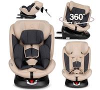 Momi Emi Siège Auto Évolutif Pivotant 360°- I-Size 0-36kg 40-150cm Isofix Top Tether - Beige Multicolore