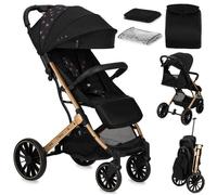 Momi Estelle Dakar Poussette Bébé Citadine Dès La Naissance Jusqu?À 22kg Nacelle Habillage Pluie Canne Avec Couvre-Jambes Noir Noir