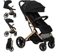 Momi Estelle Plus Light Poussette Bébé Citadine Ultra Compacte - De 6 Mois - Jusqu'à 22kg ¿ Noir Multicolore