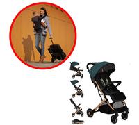 Momi Poussette ESTELLE compacte, pliable, dossier inclinable dès 6 mois jusqu'à 15 kg, harnais 5 pts