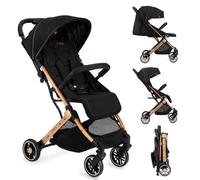 Momi Poussette ESTELLE compacte, légère, pliable – dès 6 mois jusqu'à 15 kg, dossier inclinable, noire