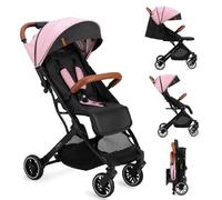 MoMi ESTELLE Poussette compacte légère et pliable dès 6 mois jusqu'à 15 kg, dossier inclinable, repose-pieds réglable, roues amorties, grand panier, harnais 5 points