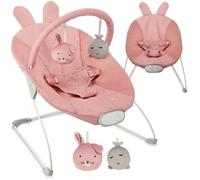 Momi Glossy Transat Bébé Avec Module Sensoriel - 8 Mélodies - 3 Modes De Vibration - Arche À Jouets - Rose Multicolore