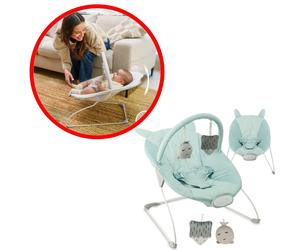 MoMi GLOSSY Transat Bébé Léger Sensoriel 8 Mélodies 3 Vibrations Jouets Bleu