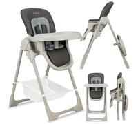 Chaise haute MoMi GOJO pour bébés et enfants de 6 à 36 mois (poids corporel max. 15 kg), pliable, harnais de sécurité 5 points, avec plateau et roulettes.