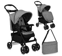 Momi Isla Poussette Bébé Citadine Ultra Compacte ¿ De 0 Mois A 15kg ¿ Kit D'accessoires ¿ Sac ¿ Gris Multicolore