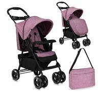 MoMi ISLA - Poussette citadine ultra compacte - 0m à 15 kg - Accessoires inclus: sac + couvre-jambes - Rose