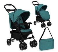 MoMi ISLA - Poussette citadine ultra compacte - 0m à 15 kg - Accessoires inclus: sac + couvre-jambes - Vert